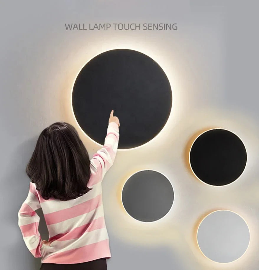 Round Backlit Sconce LED Wall Light for Interiors