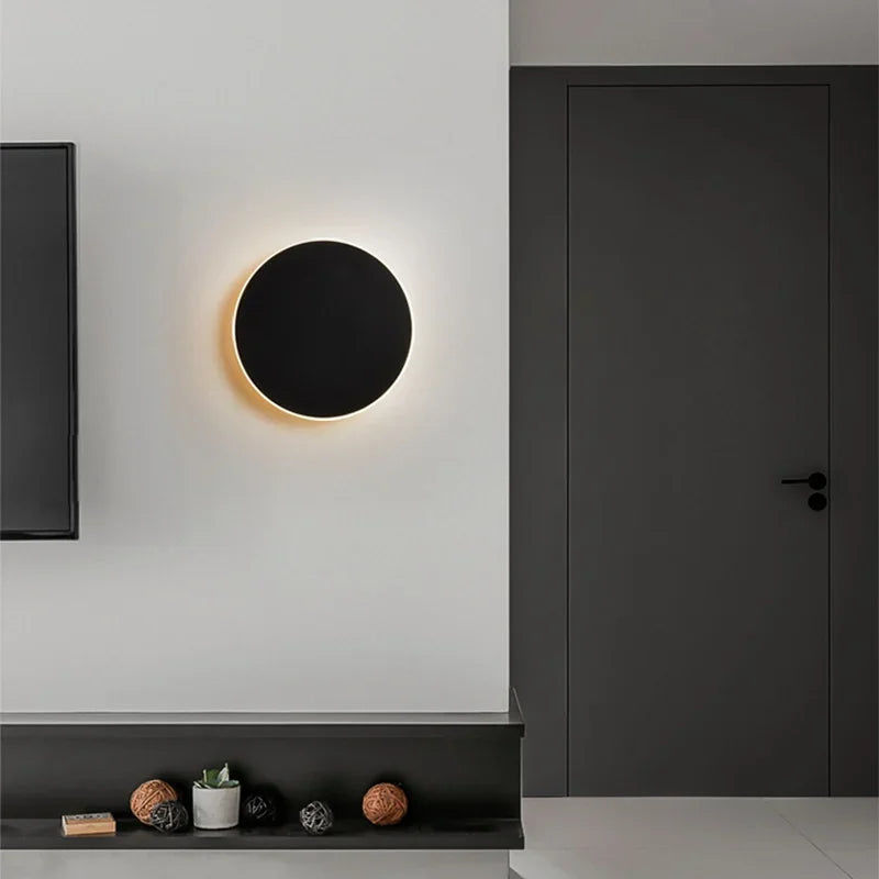 Round Backlit Sconce LED Wall Light for Interiors