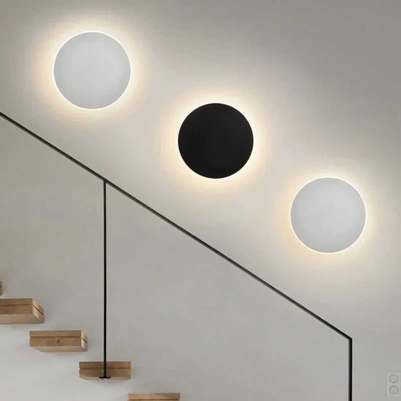 Round Backlit Sconce LED Wall Light for Interiors