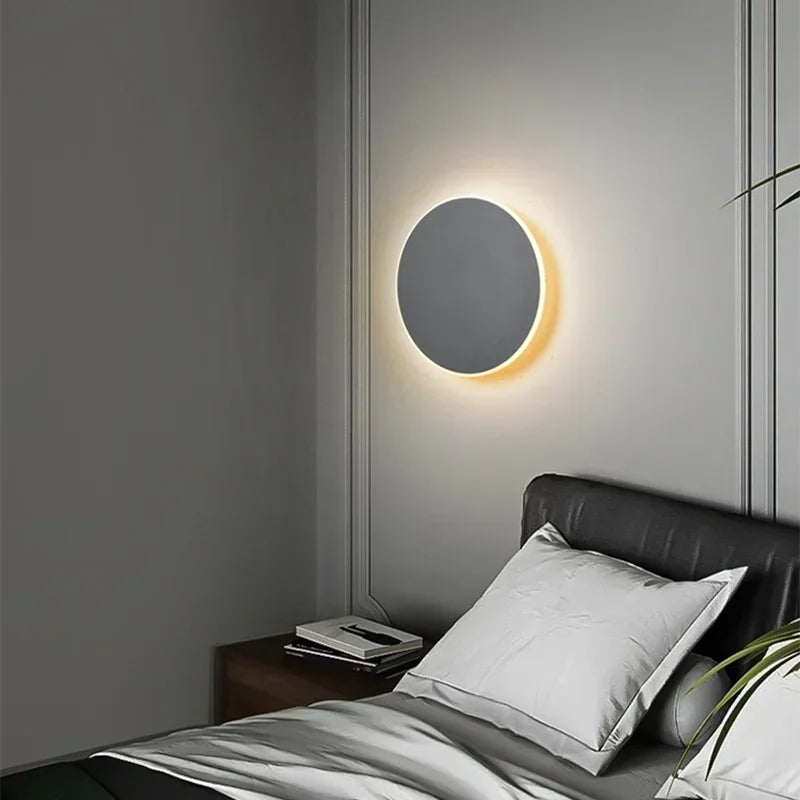 Round Backlit Sconce LED Wall Light for Interiors