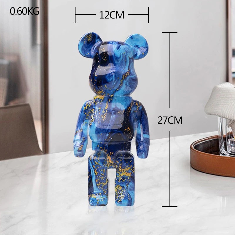 Resin Bear Sculpture with Graffiti Street Art Design