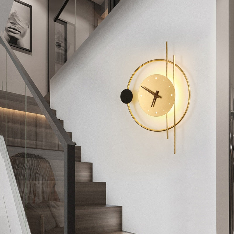 Metal Frame Wall Clock with LED Backlight