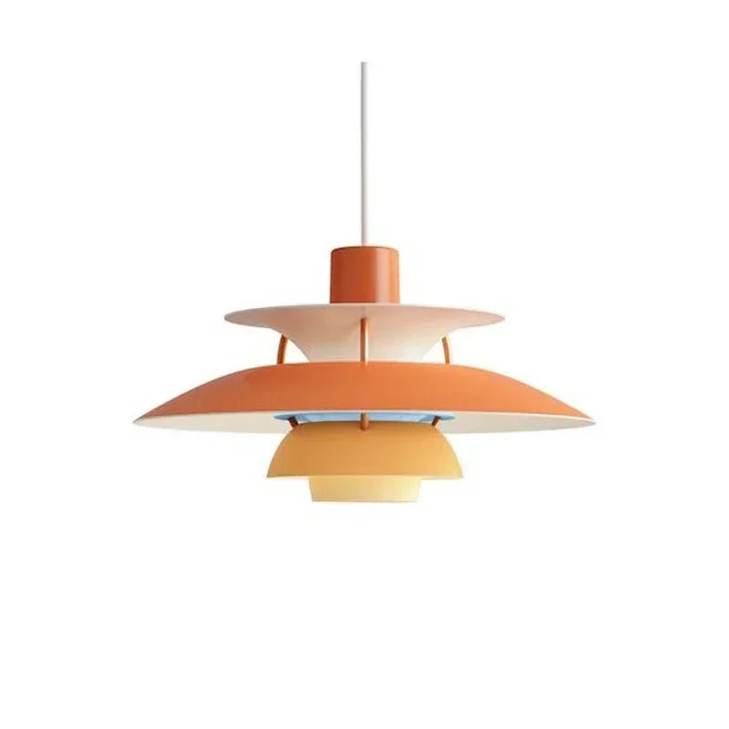 Layered Metal Pendant Light with Multi-Tiered Shade