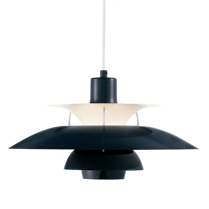 Layered Metal Pendant Light with Multi-Tiered Shade