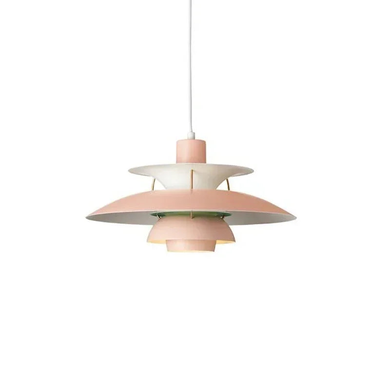 Layered Metal Pendant Light with Multi-Tiered Shade