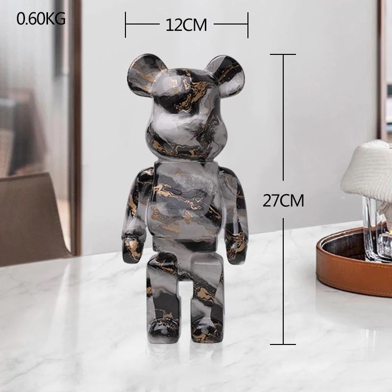 Resin Bear Sculpture with Graffiti Street Art Design