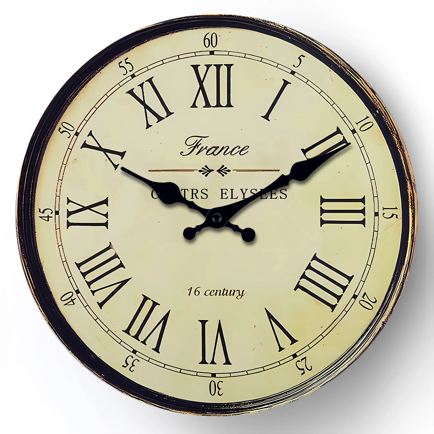 Wall Clock Classic French Design - Silent Quartz Movement