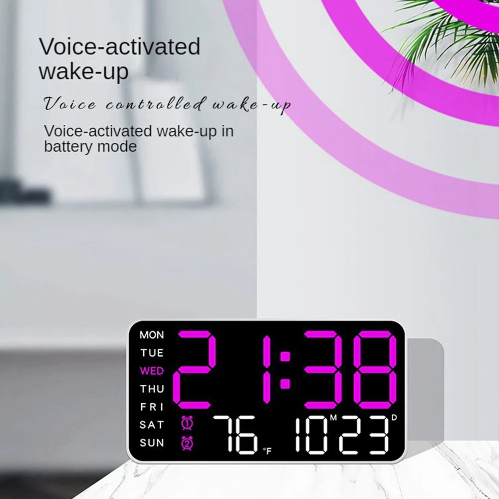 Productivity LED Alarm Clock - Calendar & Voice Activated