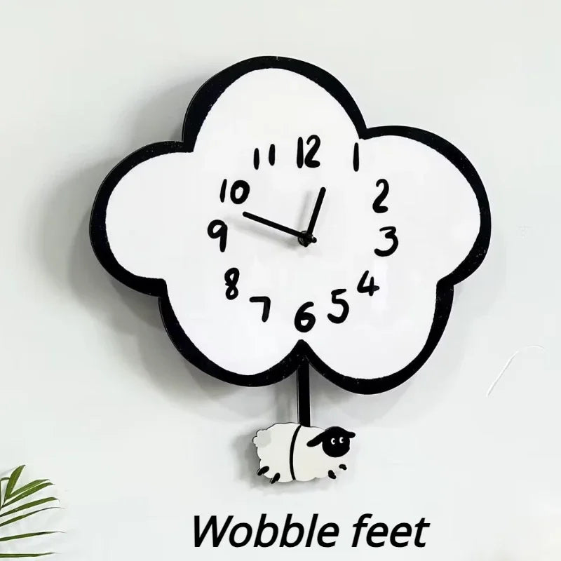 Swaying Cloud Cartoon Decorative Wall Clock