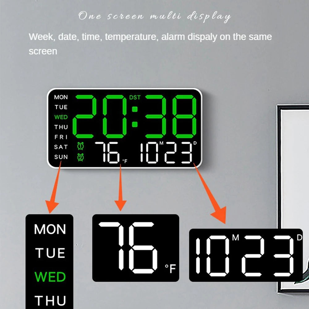 Productivity LED Alarm Clock - Calendar & Voice Activated