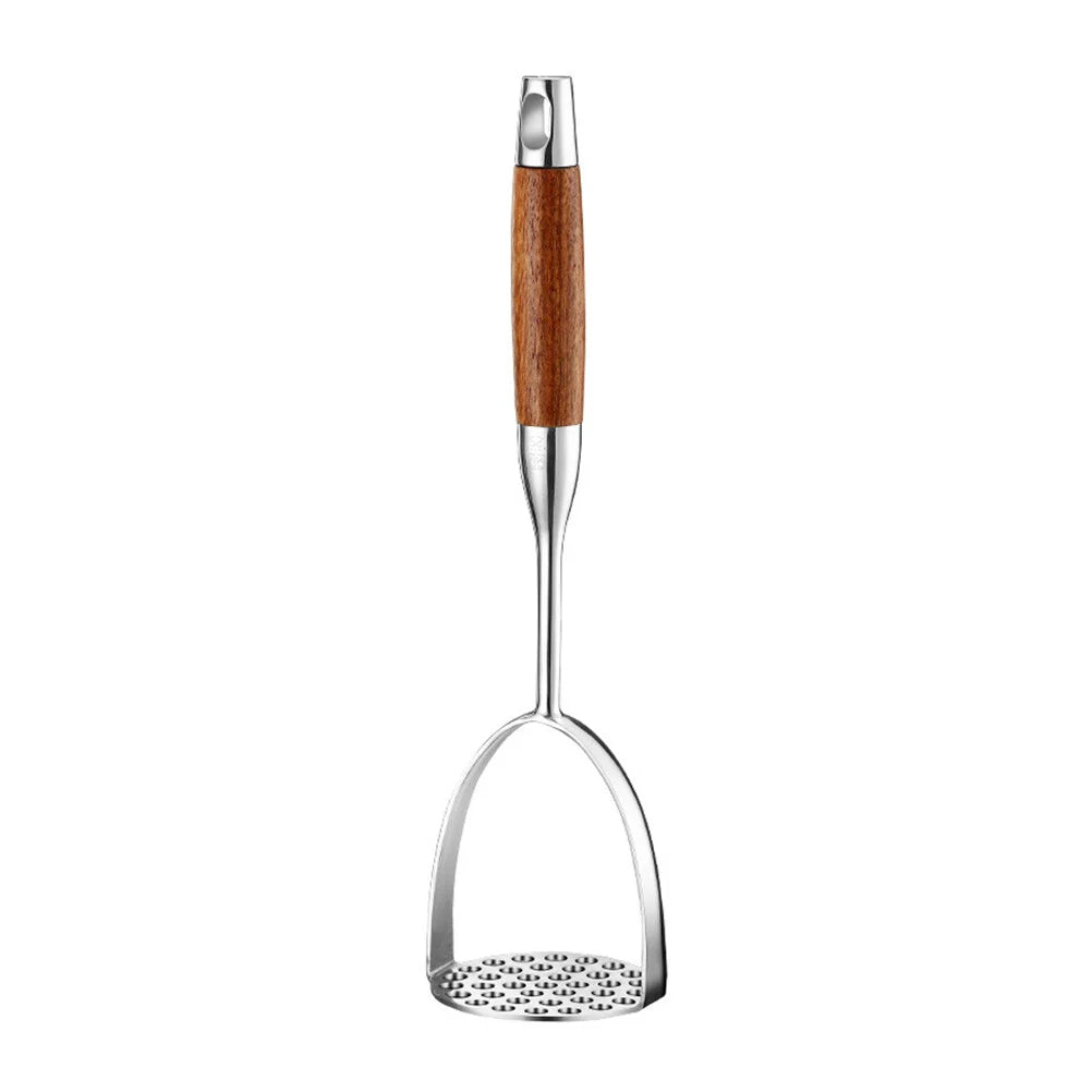 Stainless Steel Potato Masher with Wooden Handles