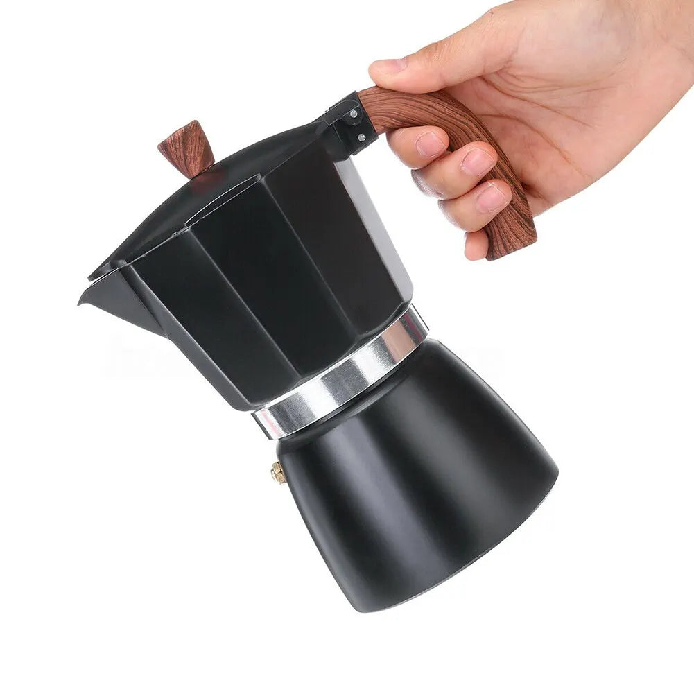 Stovetop Moka Pot with Wooden Handle