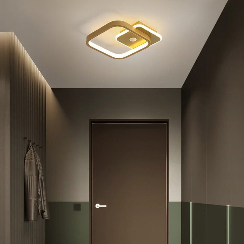 Flush Mount Square LED Ceiling Fixture with Motion Sensor