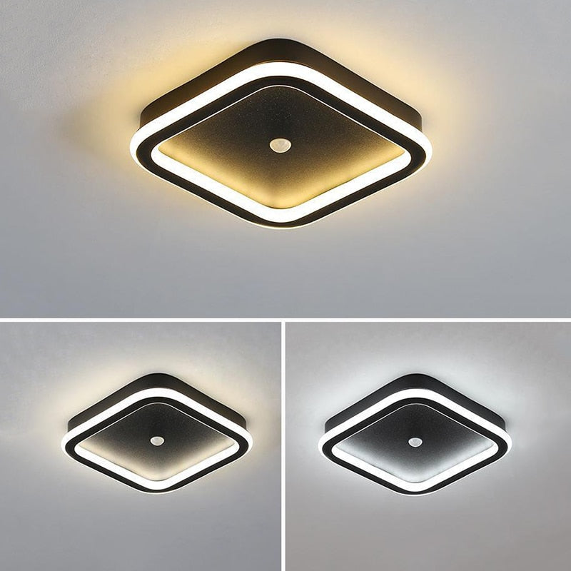 Flush Mount Square LED Ceiling Fixture with Motion Sensor