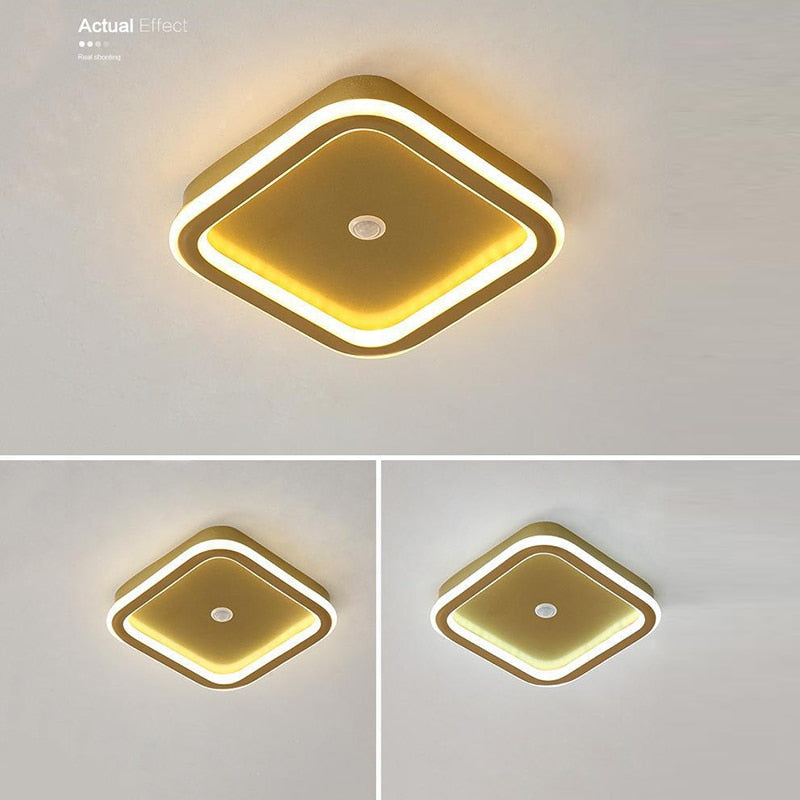 Flush Mount Square LED Ceiling Fixture with Motion Sensor