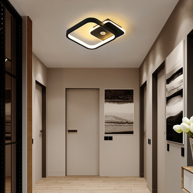 Flush Mount Square LED Ceiling Fixture with Motion Sensor