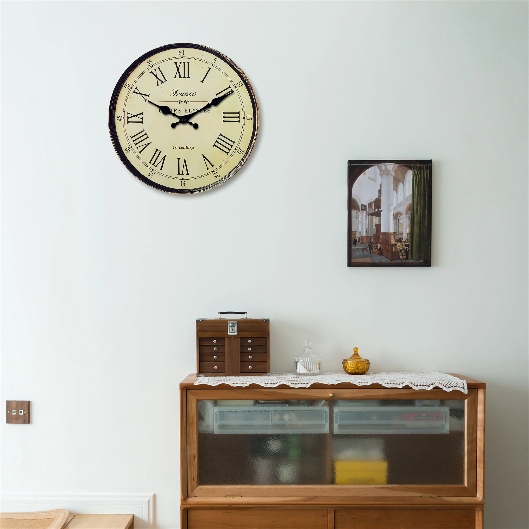 Wall Clock Classic French Design - Silent Quartz Movement