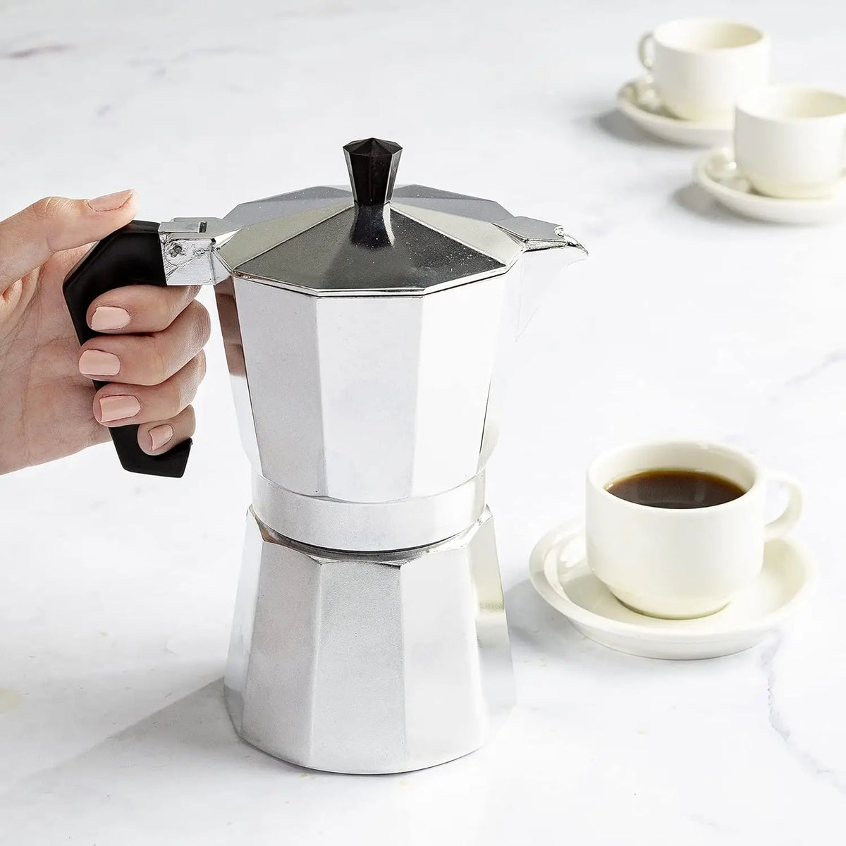 Aluminium Octagonal Moka Pot Italian Stovetop Espresso Maker