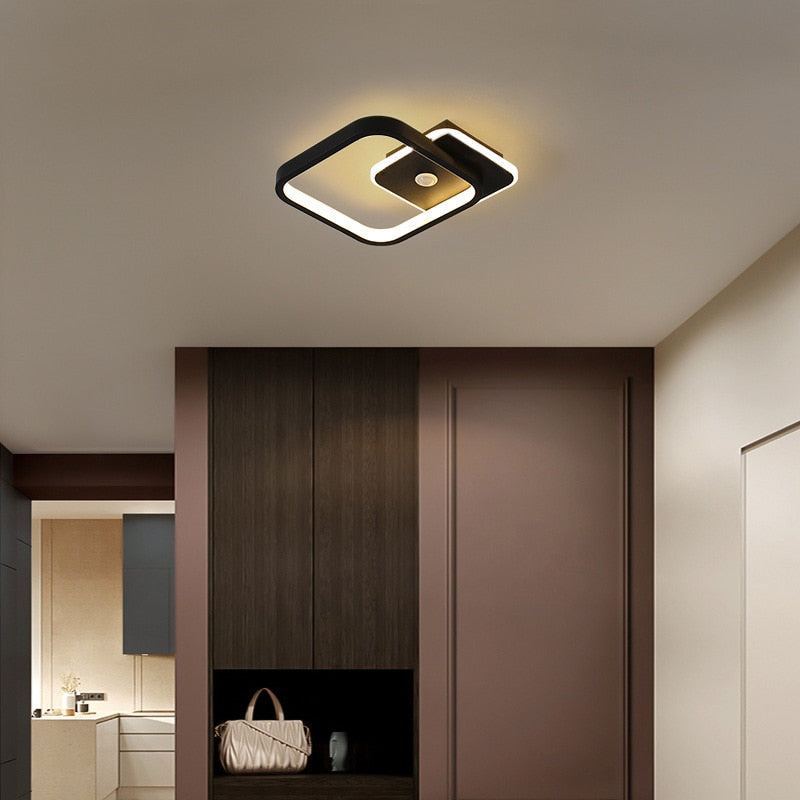 Flush Mount Square LED Ceiling Fixture with Motion Sensor