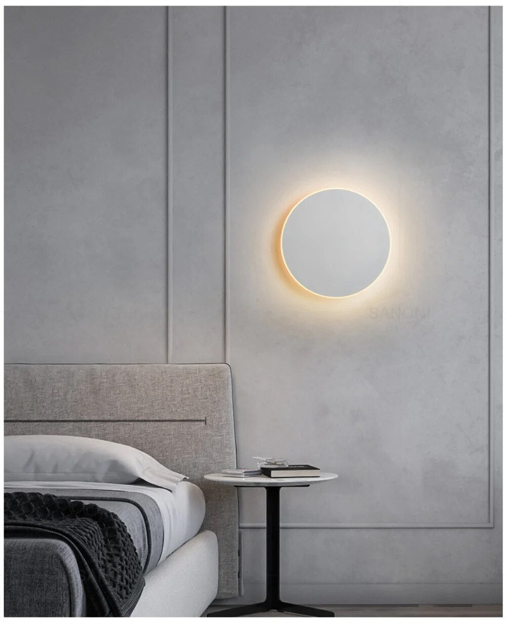 Round Backlit Sconce LED Wall Light for Interiors