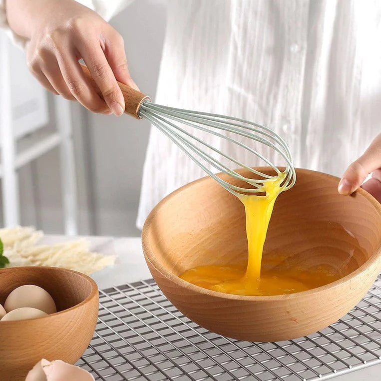 Nonstick Silicone Cooking Utensil Set with Wooden Handles Lattea