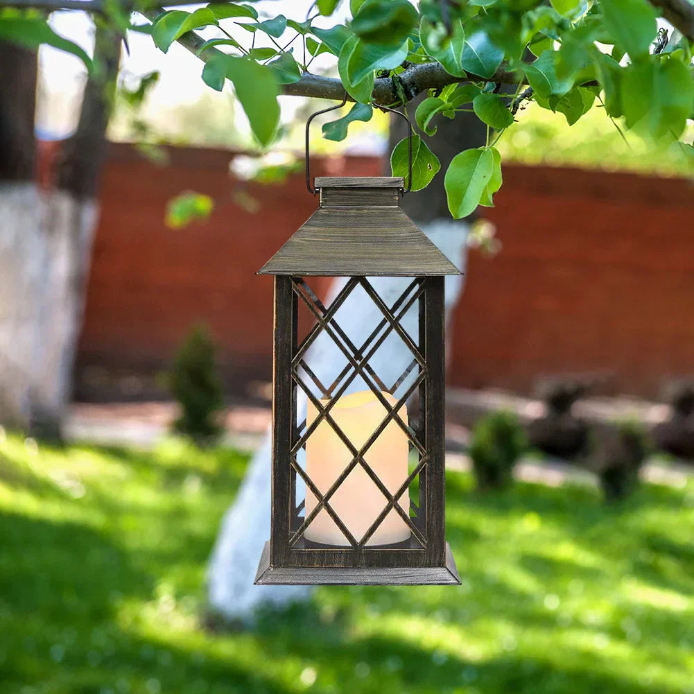 Solar Powered Candle Lantern for Outdoor Spaces