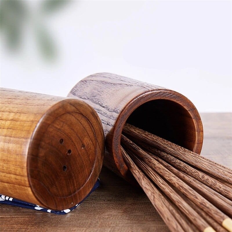 Teak Wooden Kitchen Utensil Holder