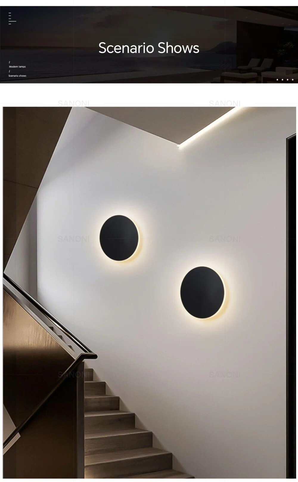 Round Backlit Sconce LED Wall Light for Interiors