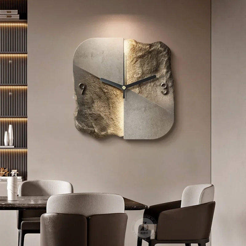 Abstract Elegance Wall Clock – Sandstone Design for Luxury Interiors