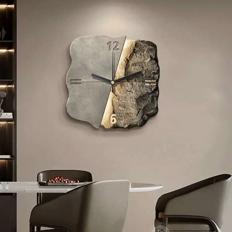 Abstract Elegance Wall Clock – Sandstone Design for Luxury Interiors