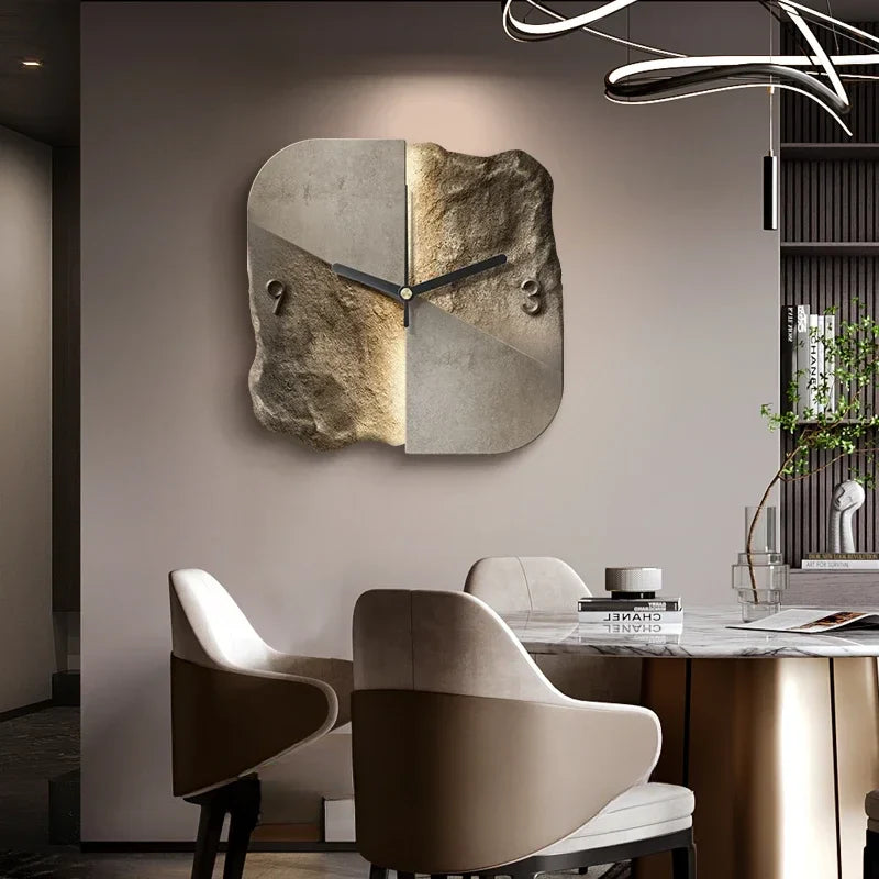 Abstract Elegance Wall Clock – Sandstone Design for Luxury Interiors