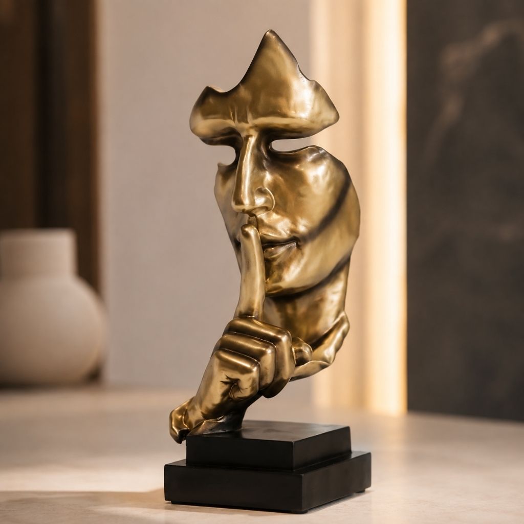 Abstract Face Resin Sculpture