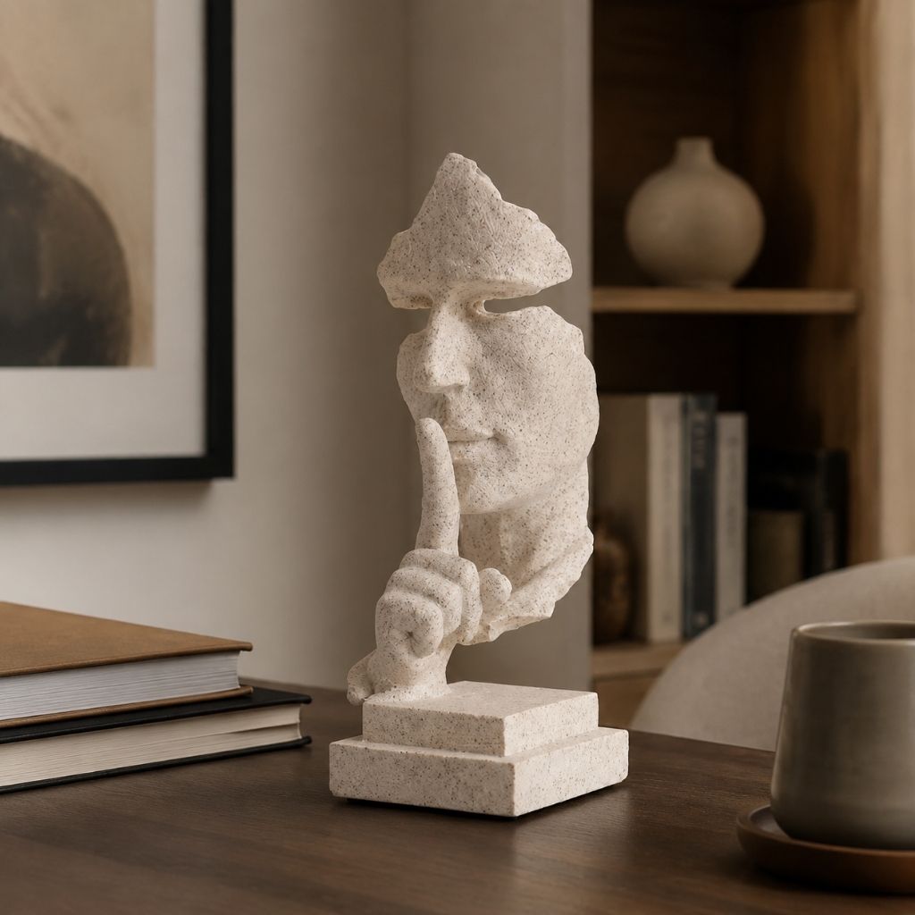 Abstract Face Resin Sculpture