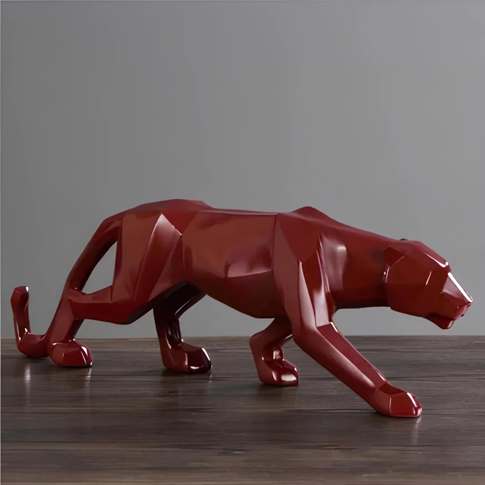 Minimalist Panther Resin Sculpture