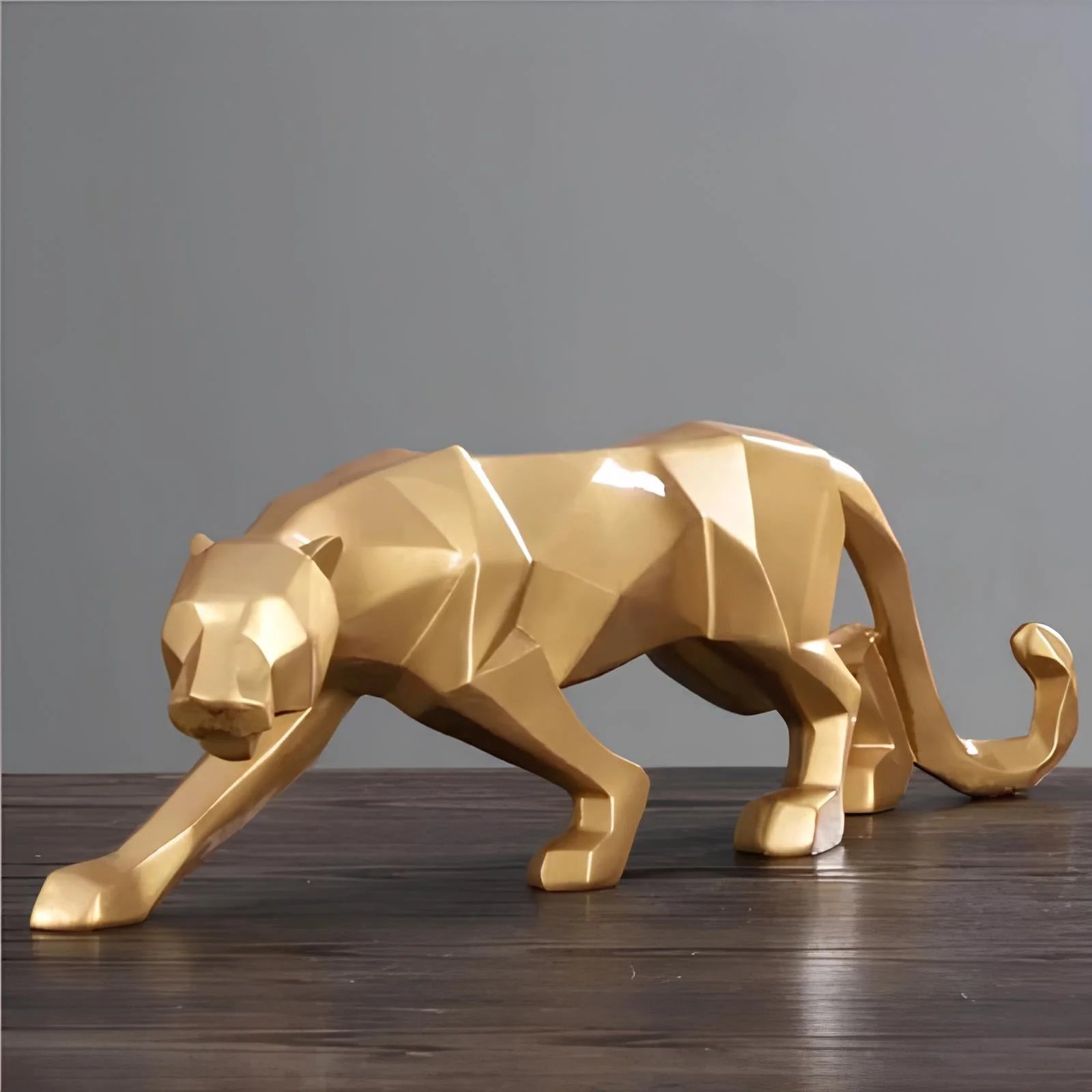 Minimalist Panther Resin Sculpture