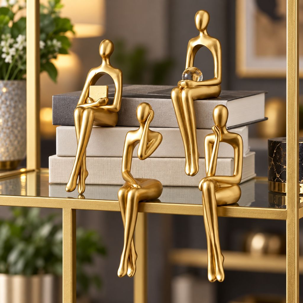 Abstract Resin Bookshelf Figurines
