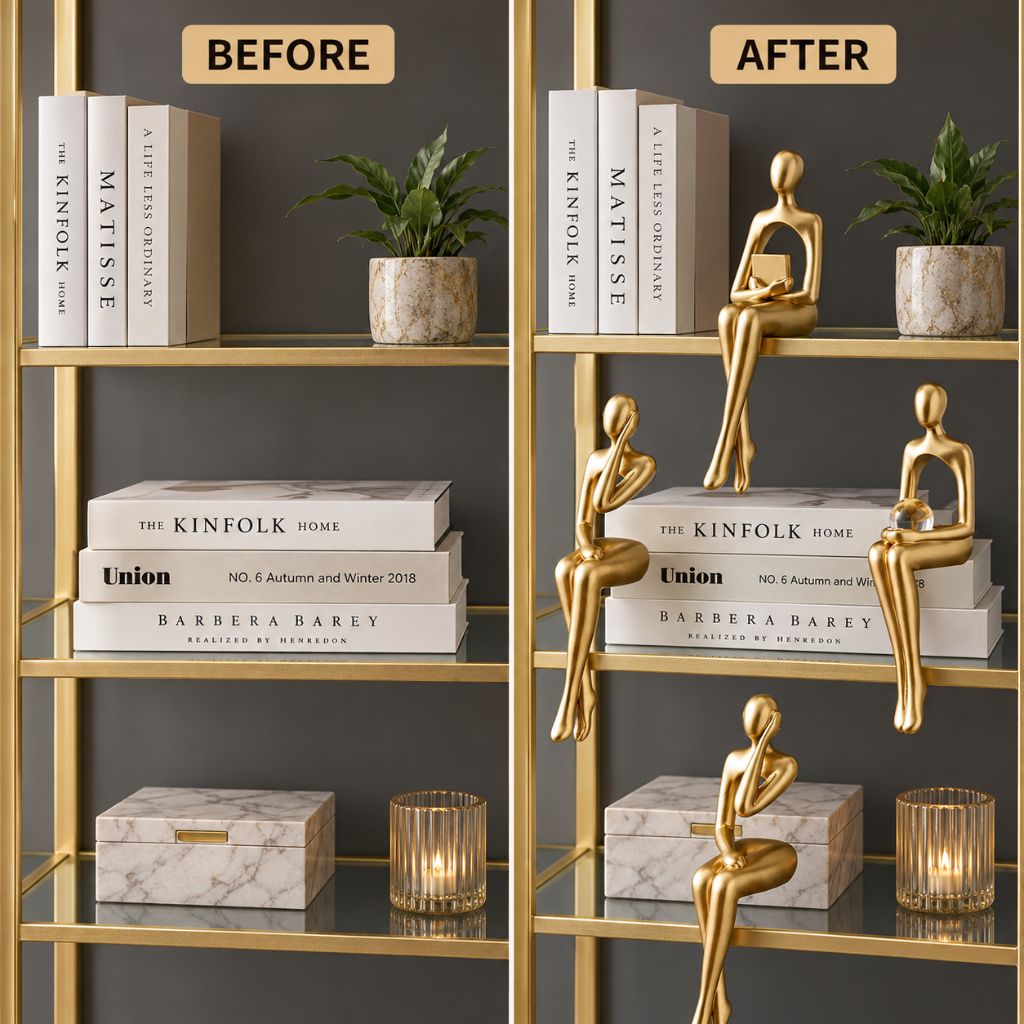 Abstract Resin Bookshelf Figurines