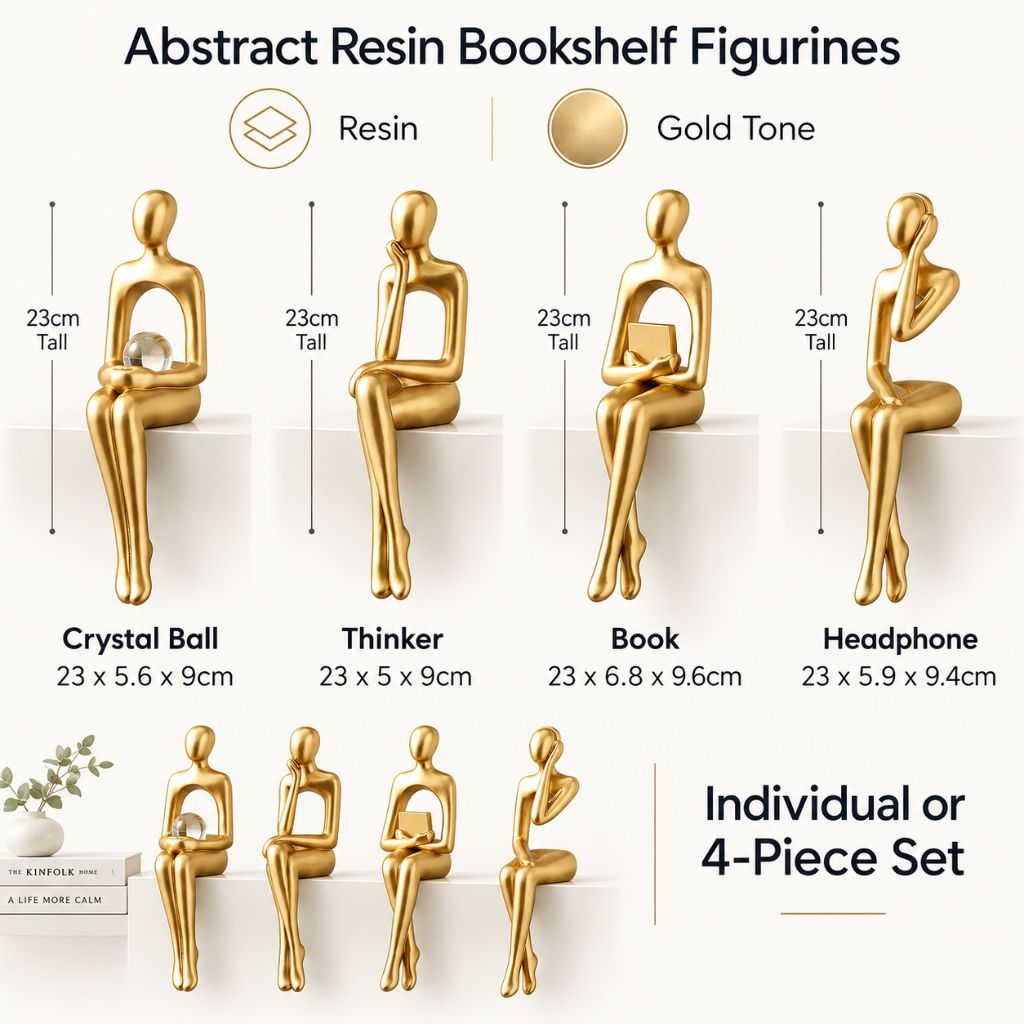 Abstract Resin Bookshelf Figurines