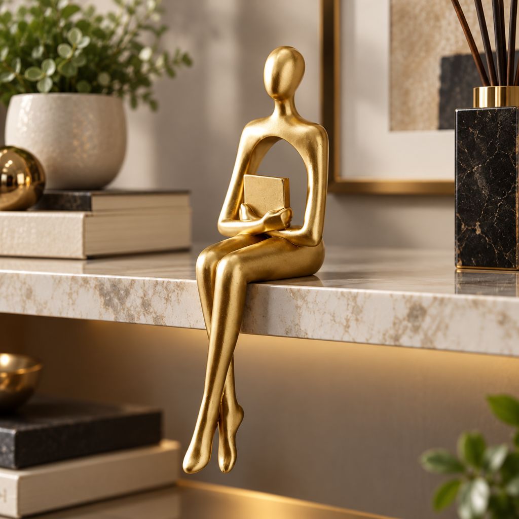 Abstract Resin Bookshelf Figurines