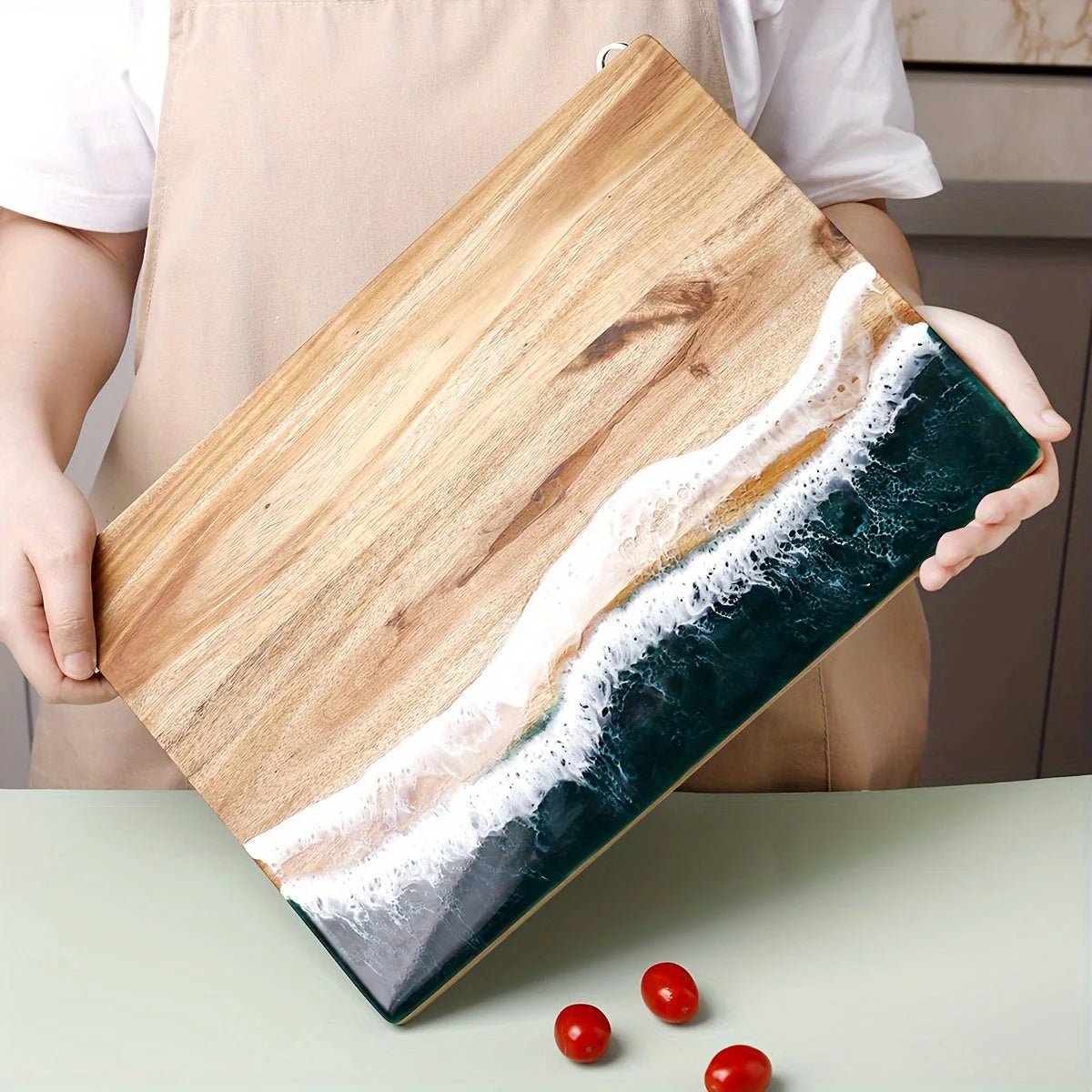 Acacia Wood Cutting Board - Ocean Design by Lattea - Lattea Global