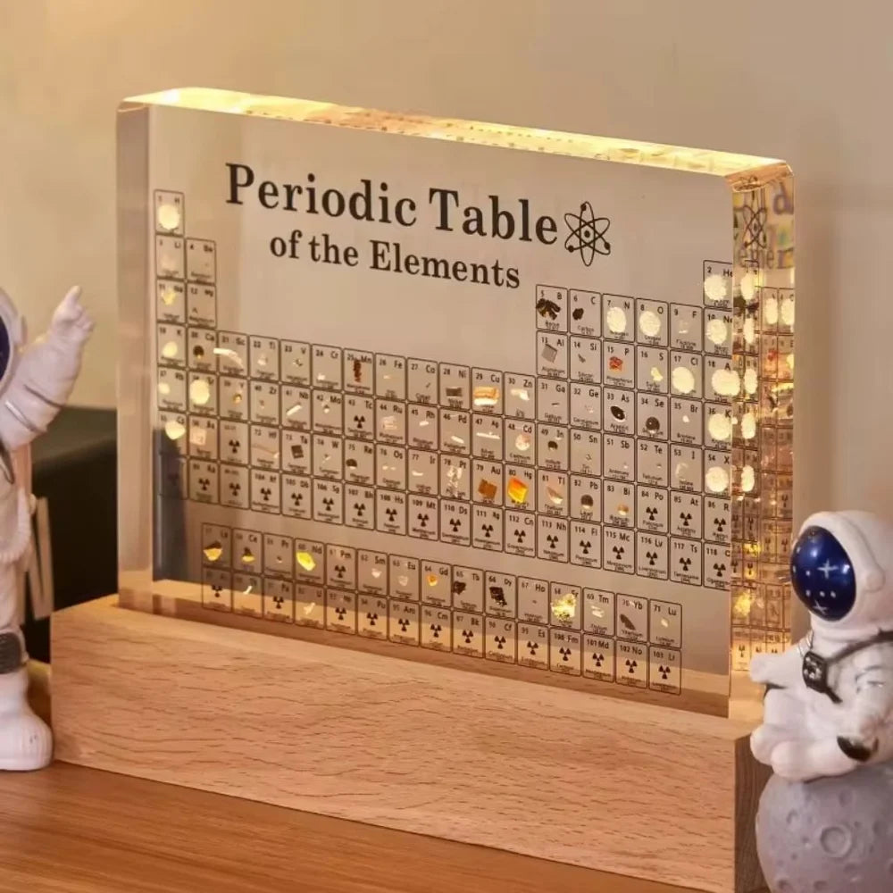 Acrylic periodic table figurine display with usb light desk ornament - view 6