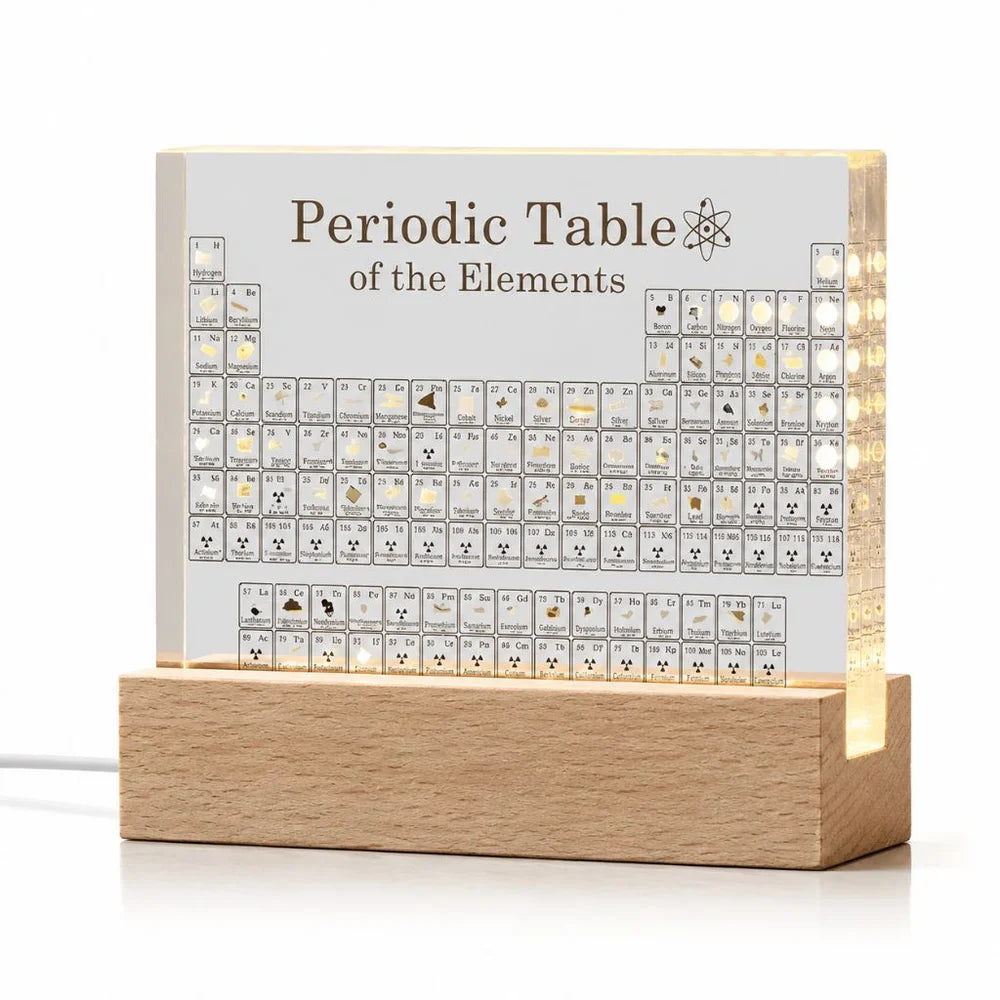 Acrylic periodic table figurine display with usb light desk ornament - view 10