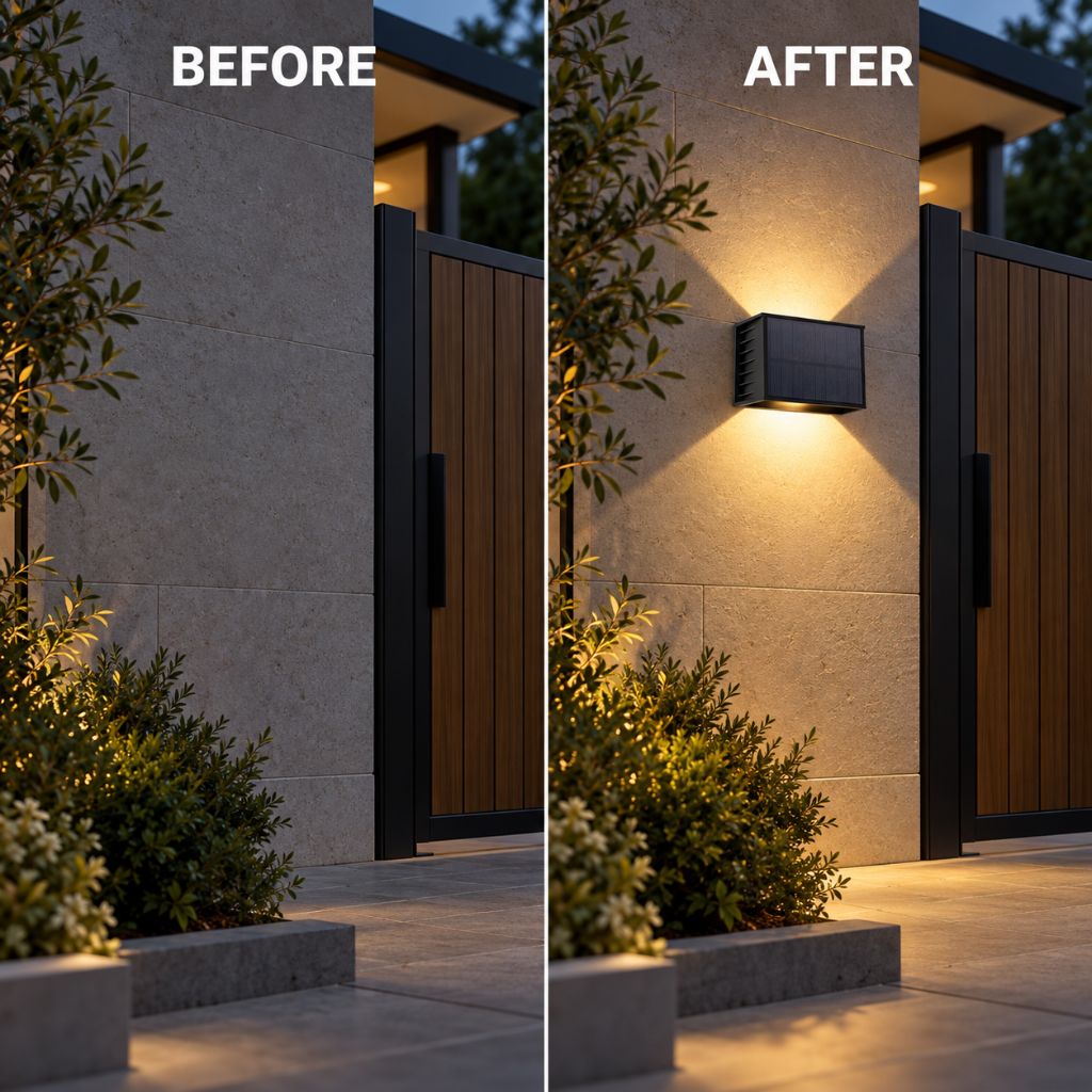 Adjustable Beam Solar Up and Down LED Wall Light