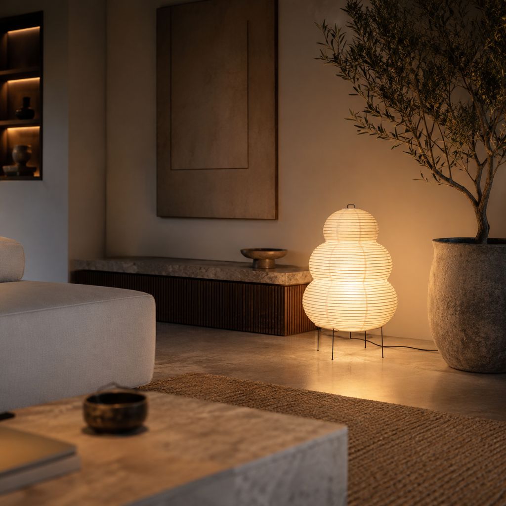 Akari Japandi Style Paper Floor Lamp
