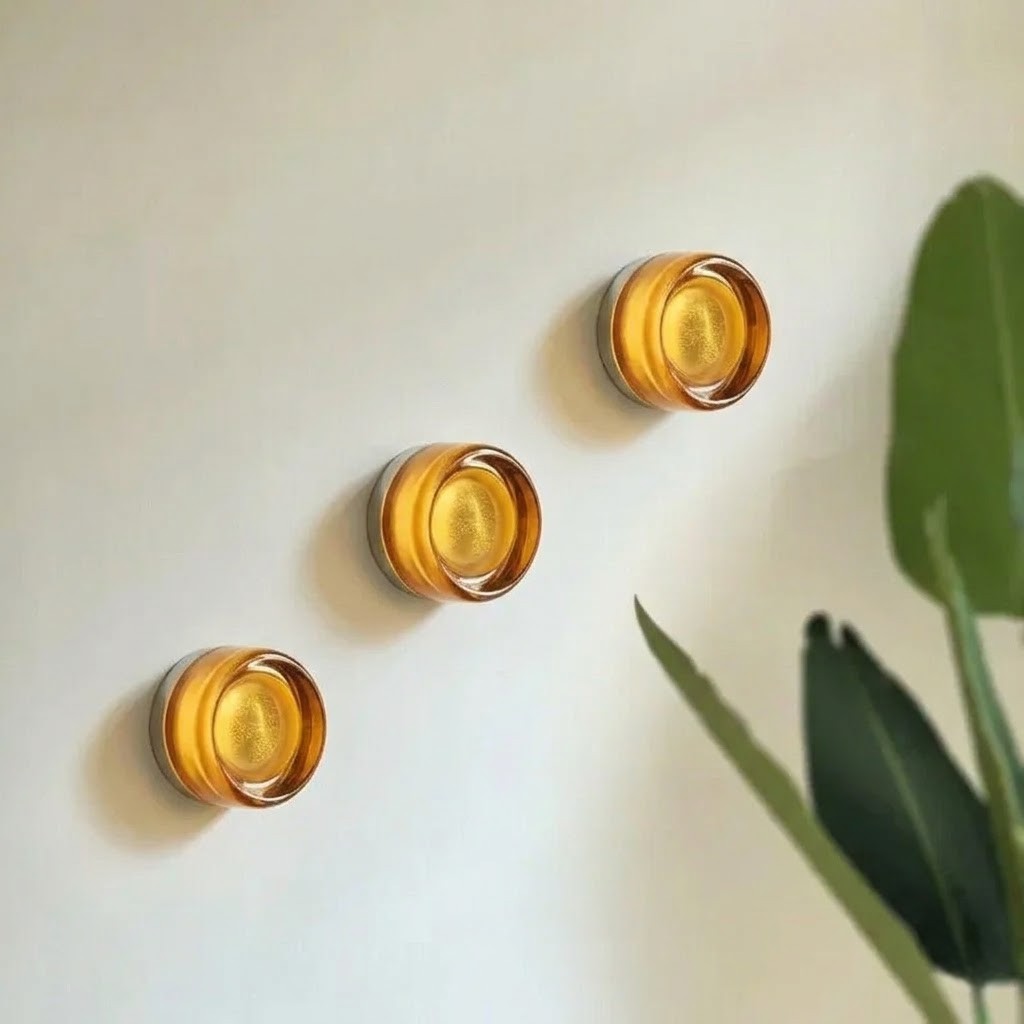 Amber Modern Interior LED Wall Lamp - Amber Jelly Decor