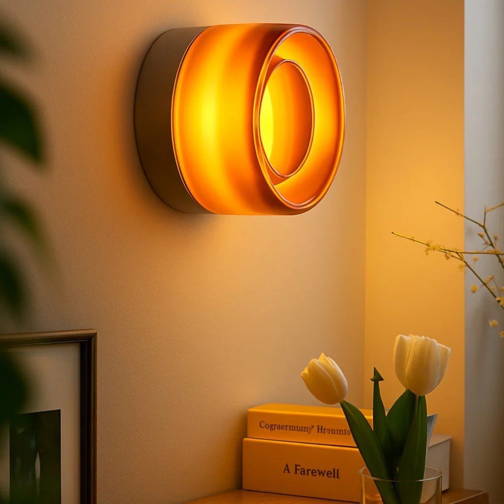 Amber Modern Interior LED Wall Lamp - Amber Jelly Decor - Lattea Global