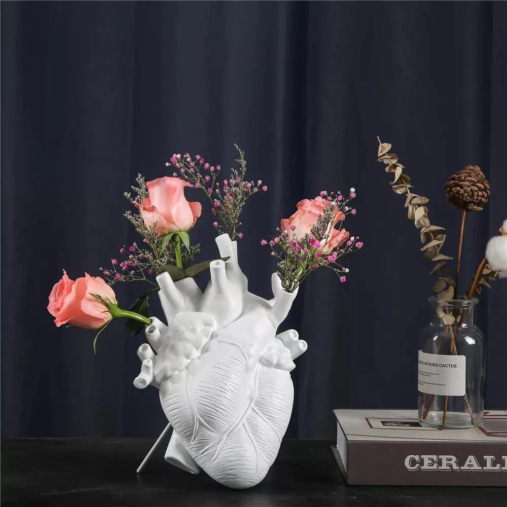 Anatomical Heart Ceramic Art Vase