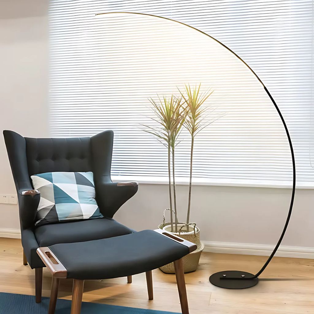 Arc Dimmable Black Floor Lamp | Nordic LED Stand Light