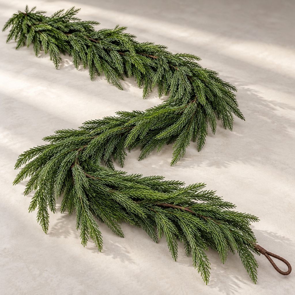 Artificial Norfolk Pine Christmas Garland for Mantels