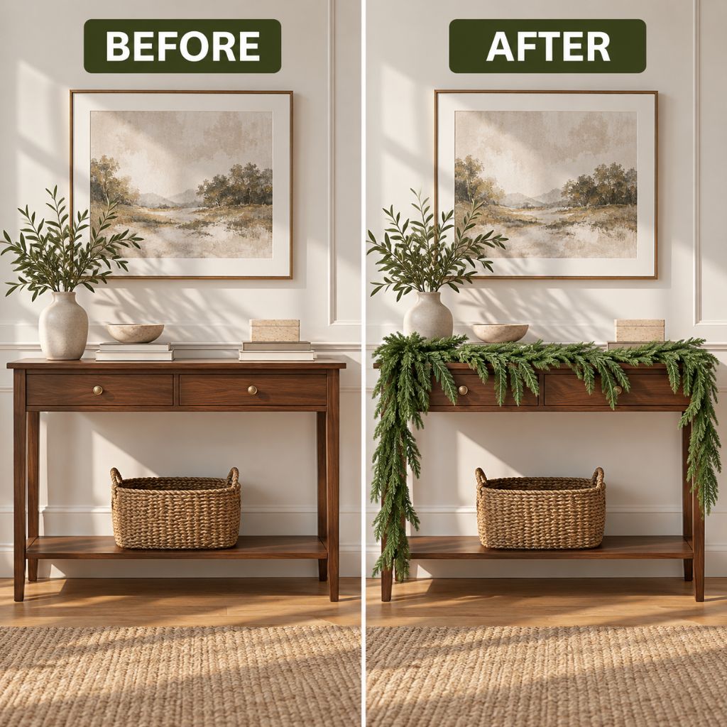Artificial Norfolk Pine Christmas Garland for Mantels